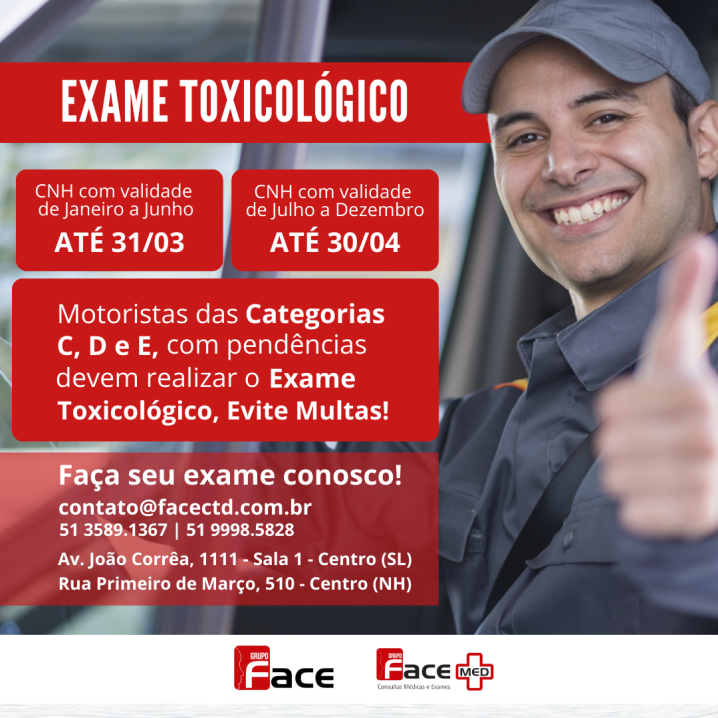 EXAME TOXICOLÓGICO 